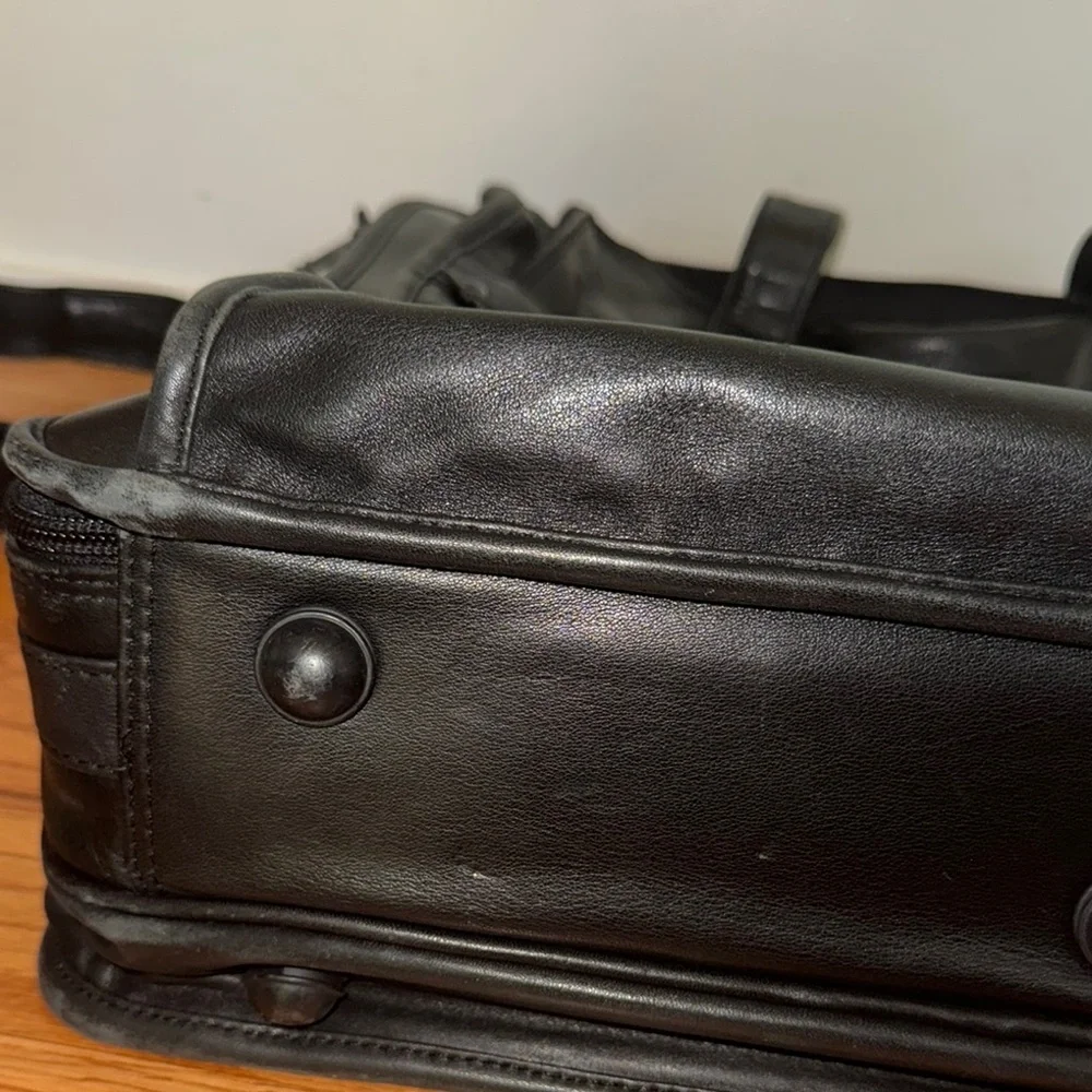 Tumi Black Leather Briefcase